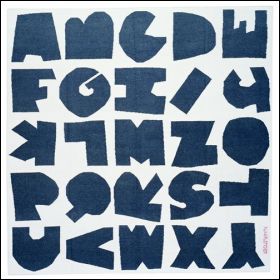 Paper Cutout Alphabet Rug by Alan Fletcher