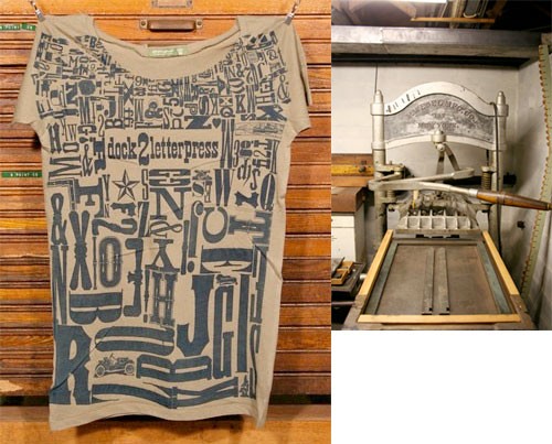 Dock2 letterpress tshirt