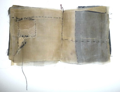 Noela Mills' waxed fabric book