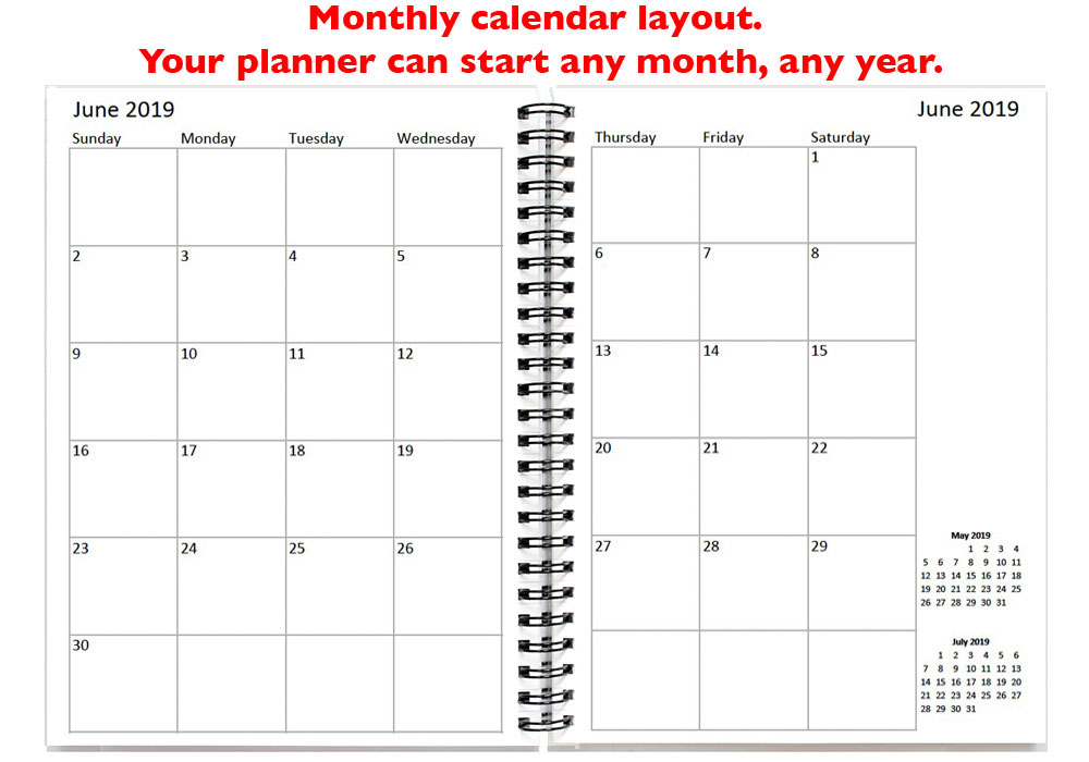personalized monthly planner notebook personalized monthly calendar