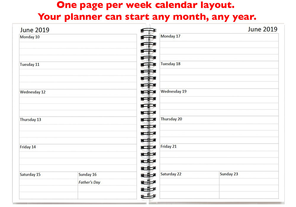 2 year weekly planner 2 year calendar planner